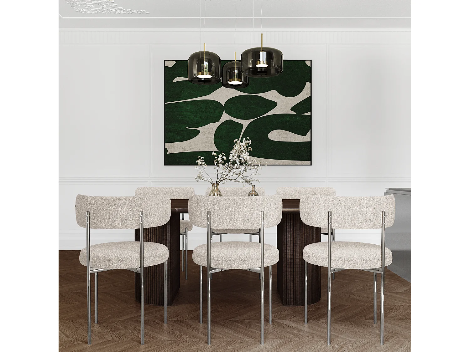 Lot de 2 chaises MUSE en Bouclette Crème