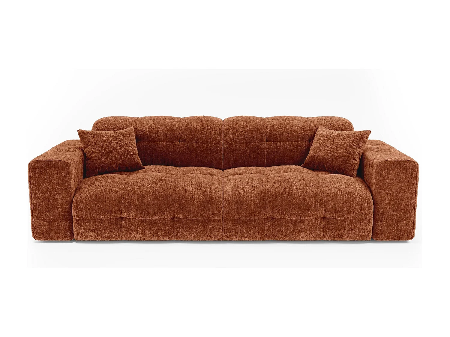 Canapé COCOON en Velours gaufré Terracotta