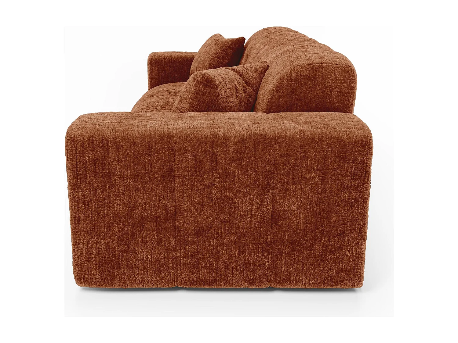 Canapé COCOON en Velours gaufré Terracotta