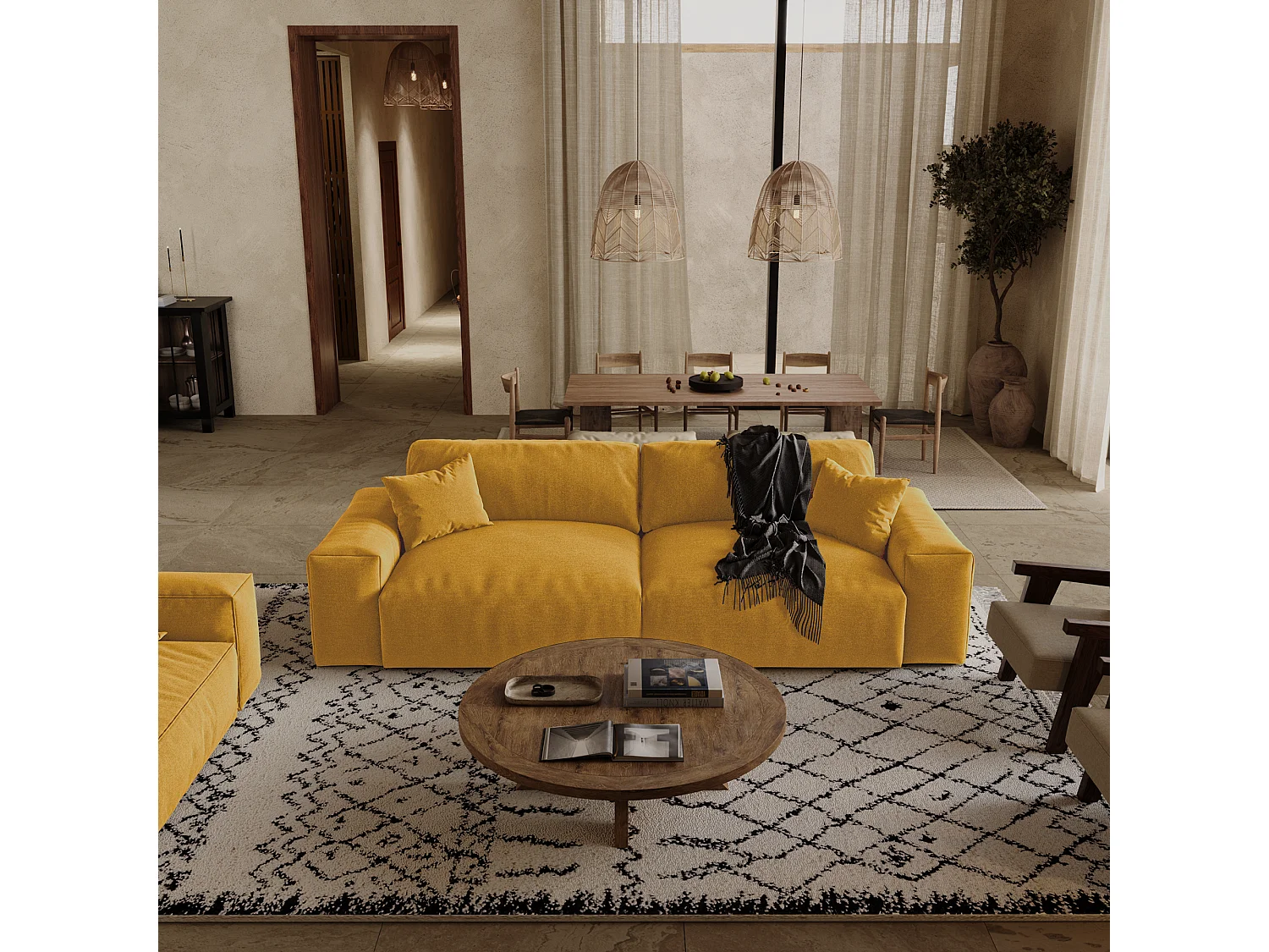 Canapé  CHEER en Tissu tramé toucher doux