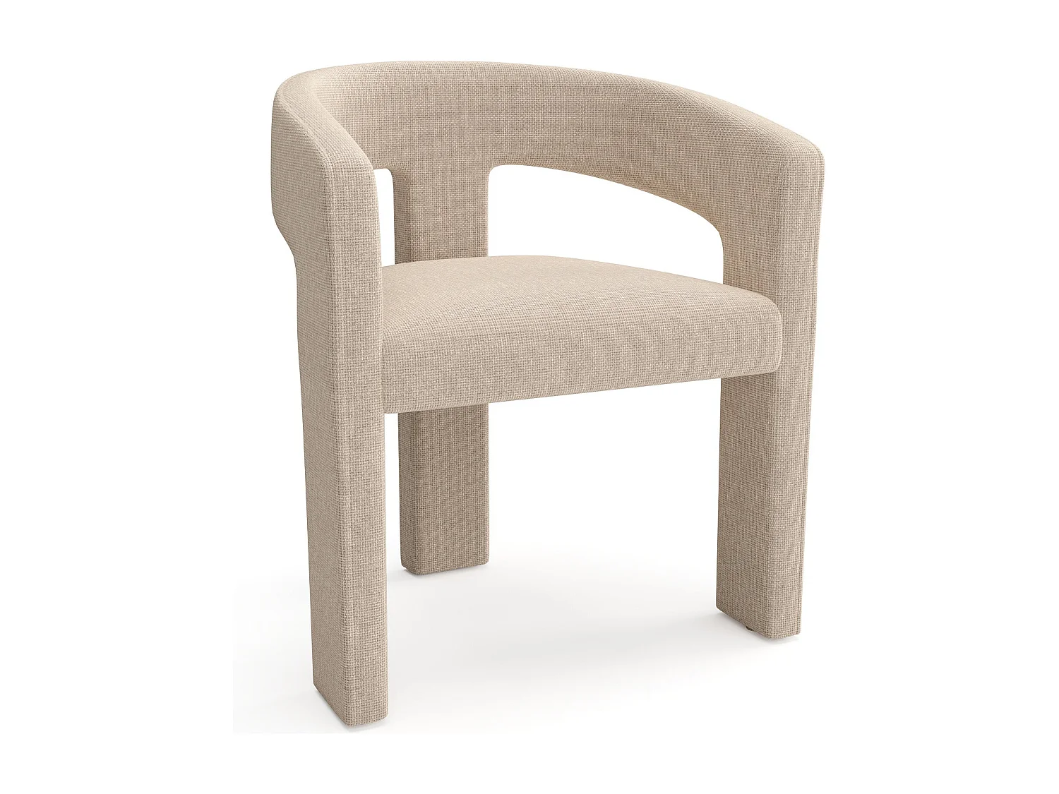 Lot de 2 fauteuils SARAH en Tissu tramé toucher doux Beige foncé