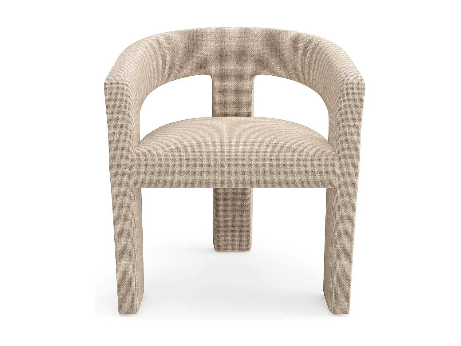 Lot de 2 fauteuils SARAH en Tissu tramé toucher doux Beige foncé