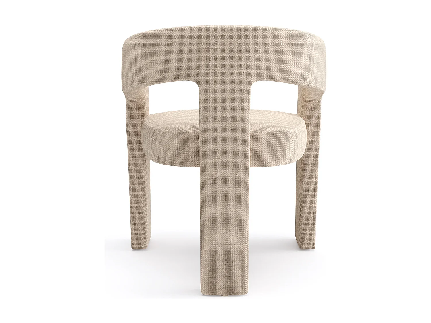 Lot de 2 fauteuils SARAH en Tissu tramé toucher doux Beige foncé