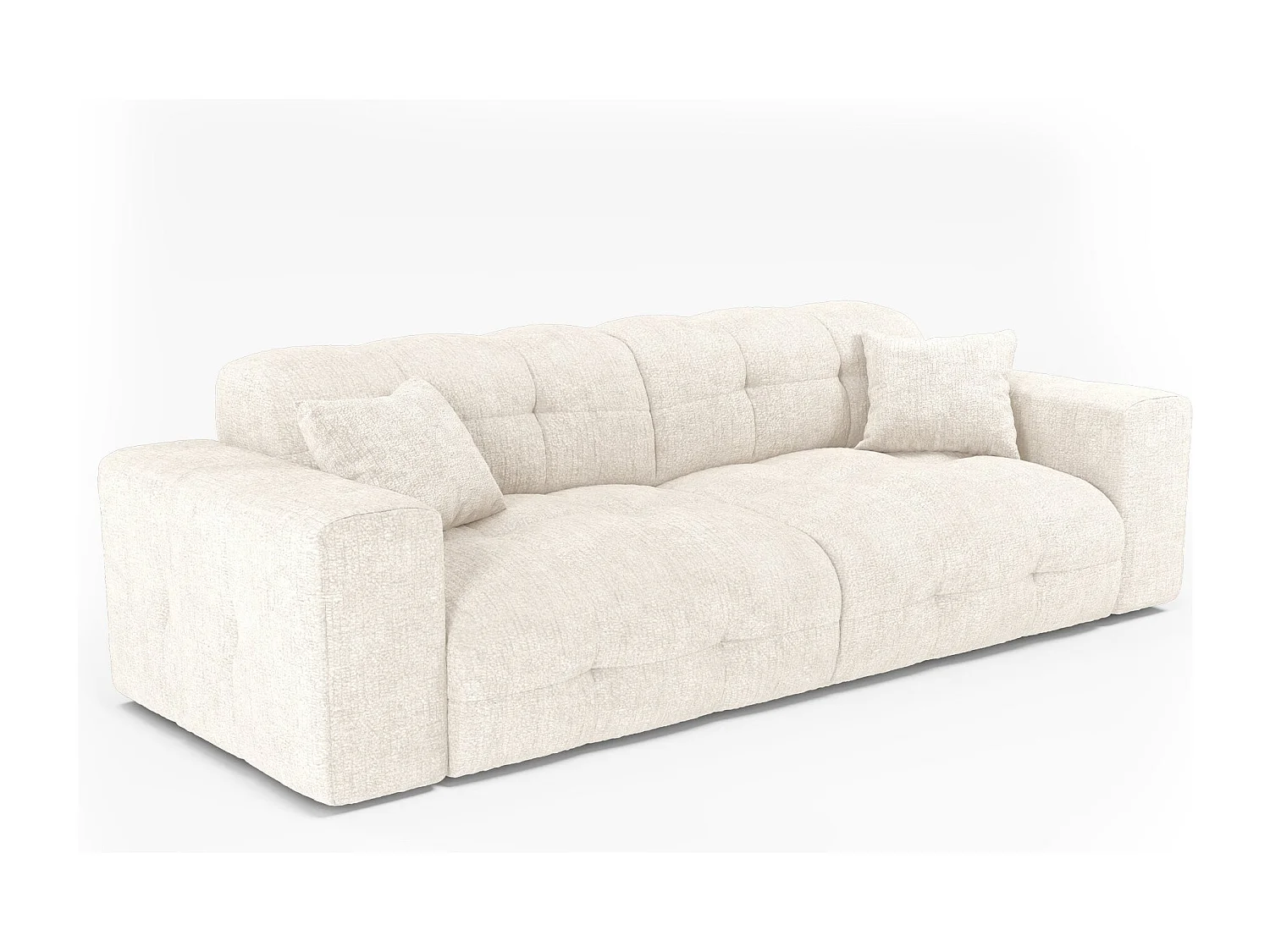 Canapé COCOON en Velours gaufré Crème