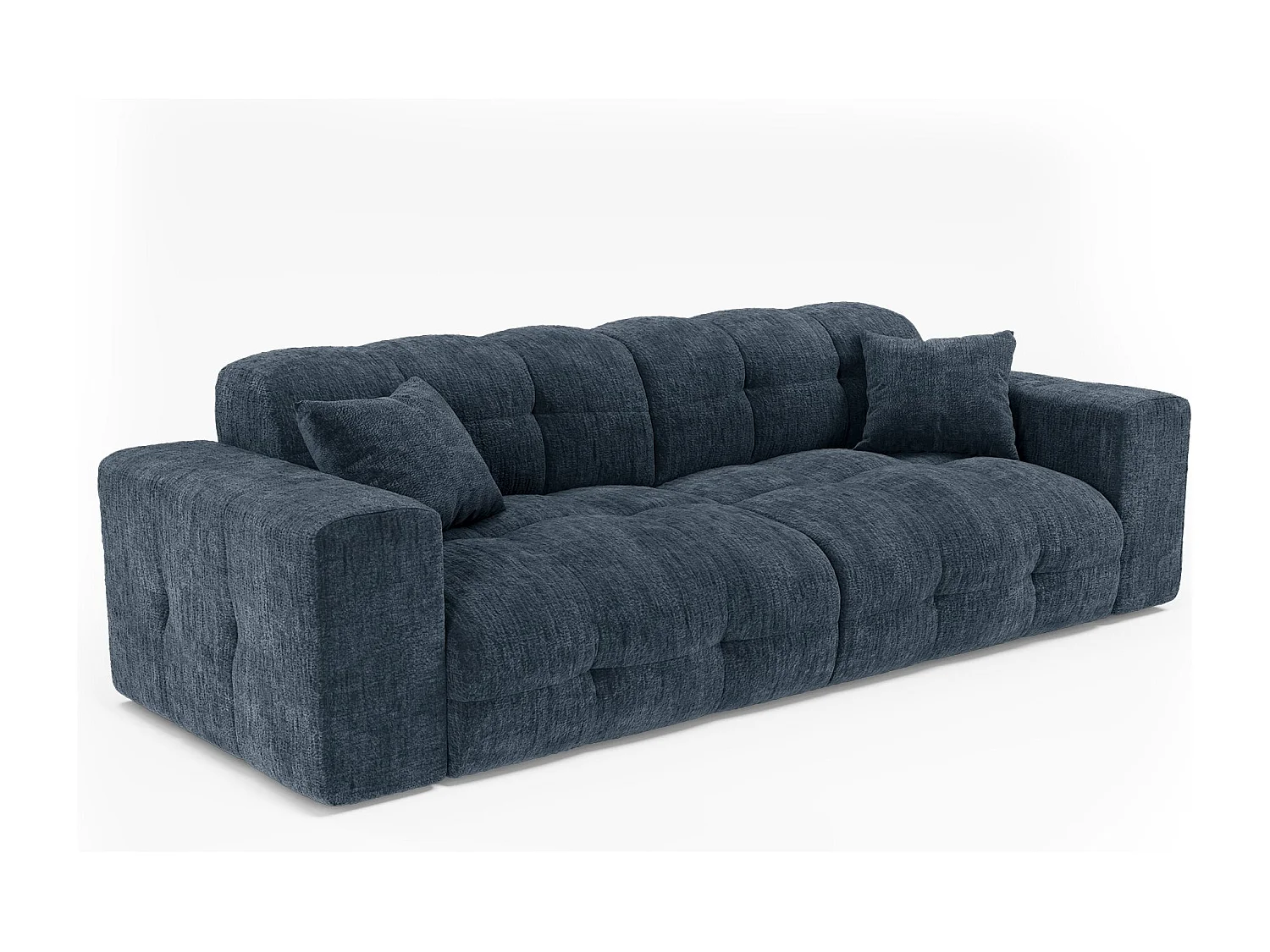 Canapé COCOON en Velours gaufré Bleu minéral