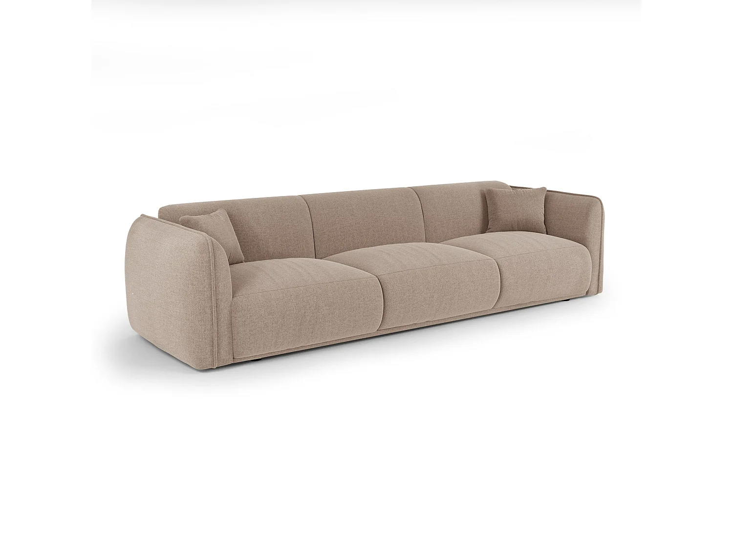 Canapé LUSH en Tissu tramé toucher doux  Taupe
