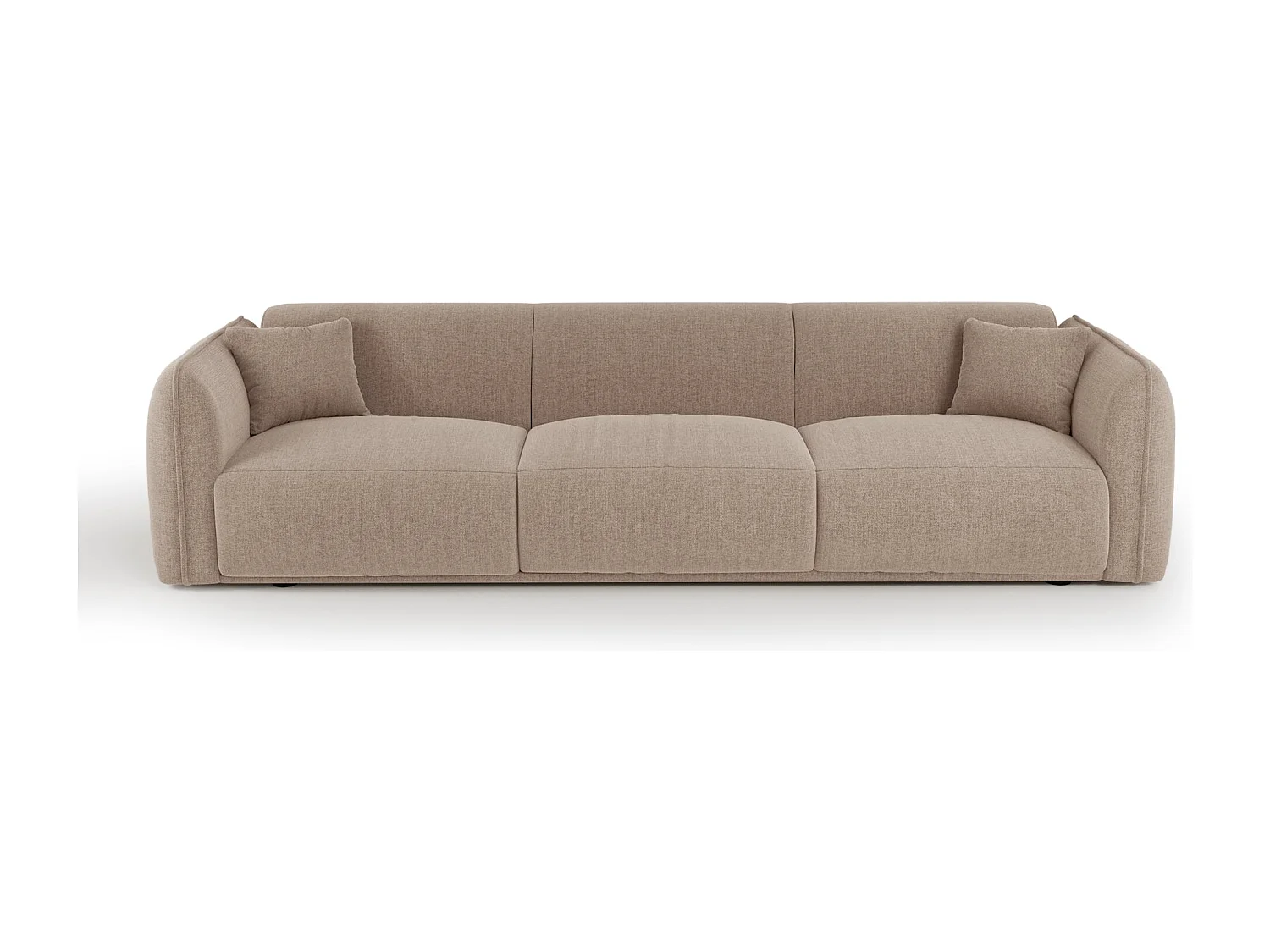 Canapé LUSH en Tissu tramé toucher doux  Taupe