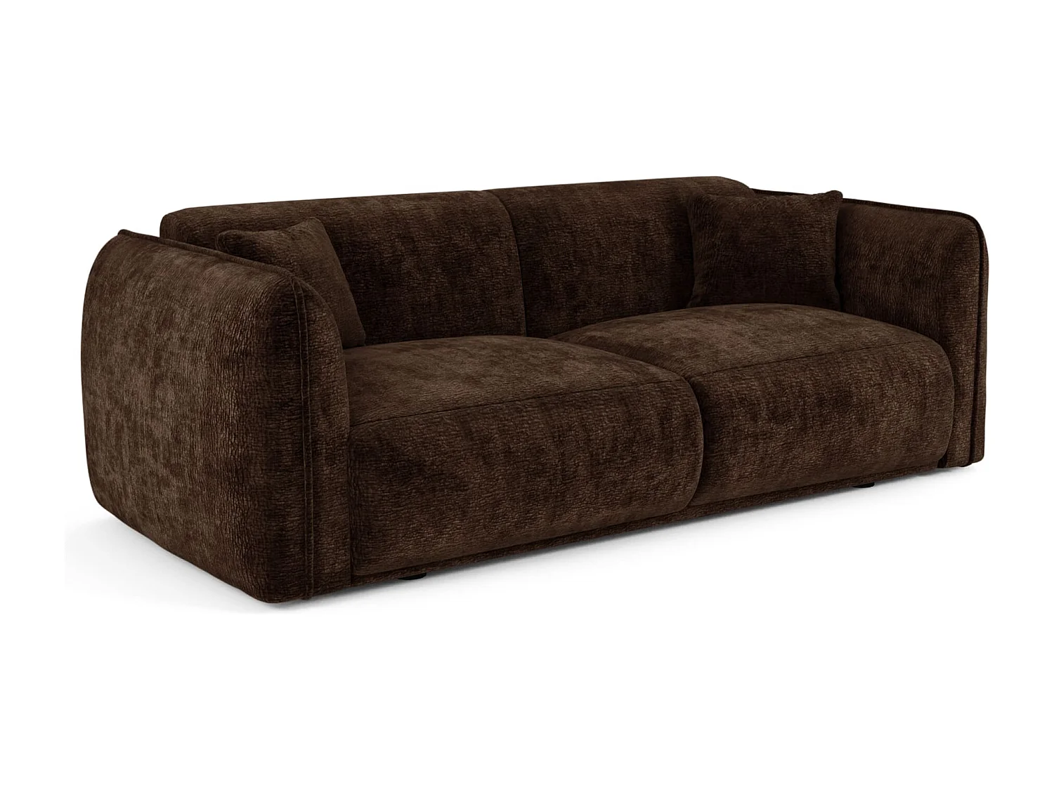 Canapé LUSH en Velours à motifs Brun expresso