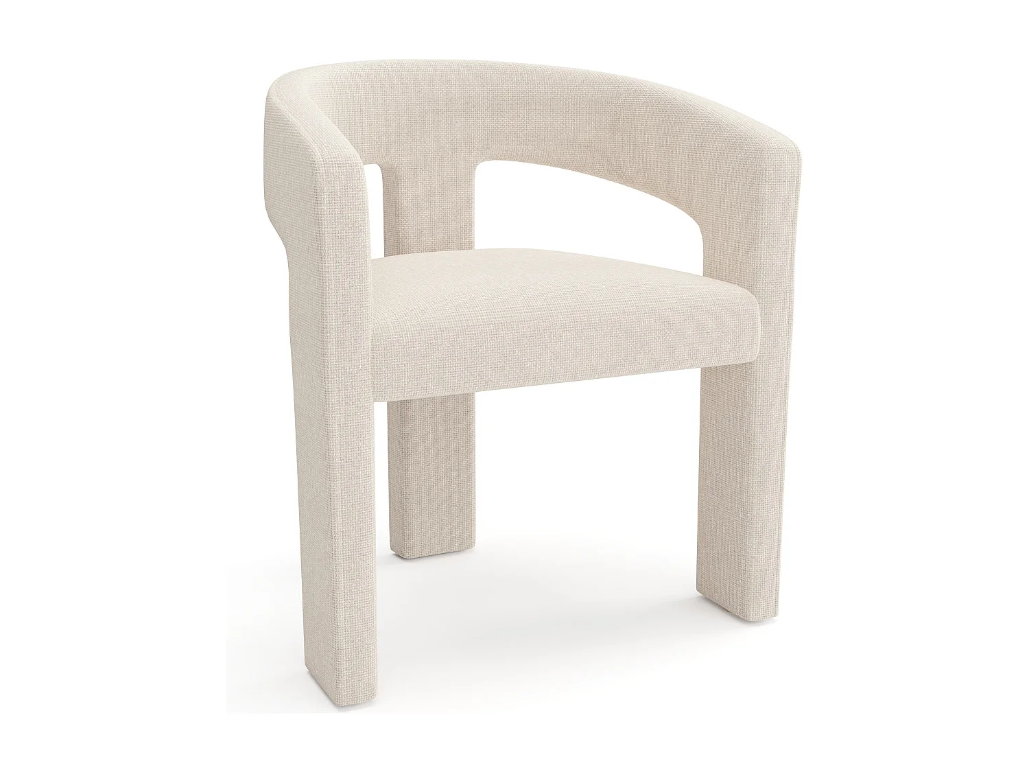 Lot de 2 fauteuils SARAH en Tissu tramé toucher doux Crème