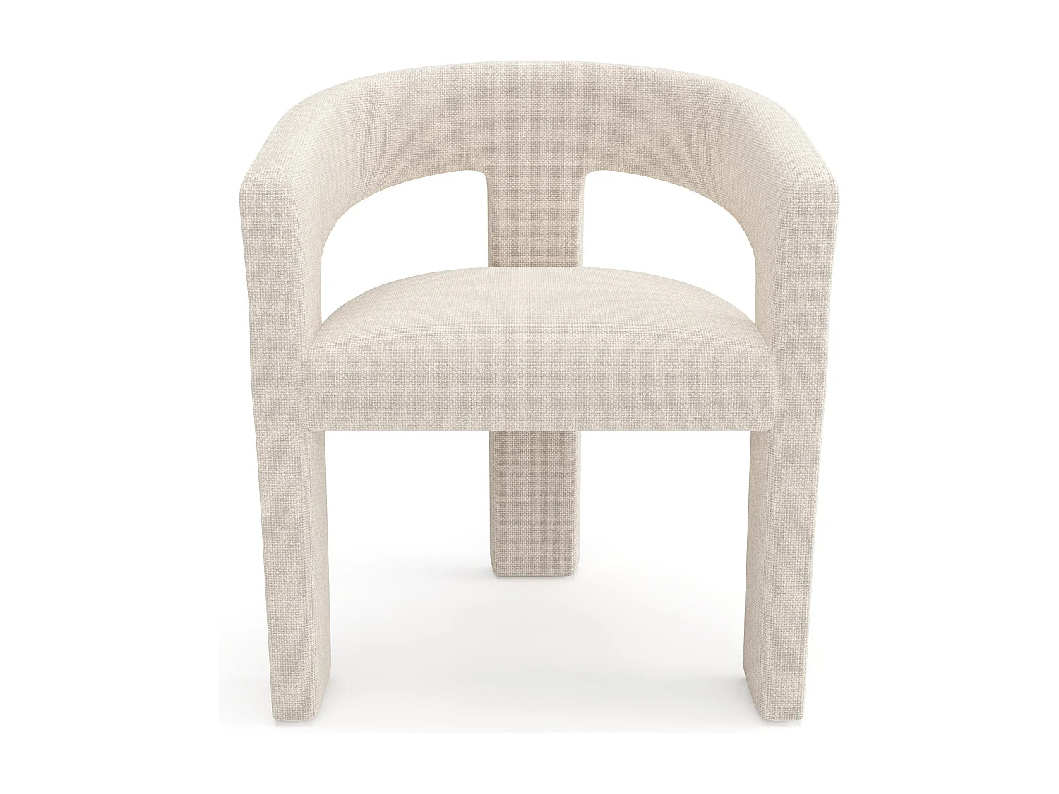 Lot de 2 fauteuils SARAH en Tissu tramé toucher doux Crème