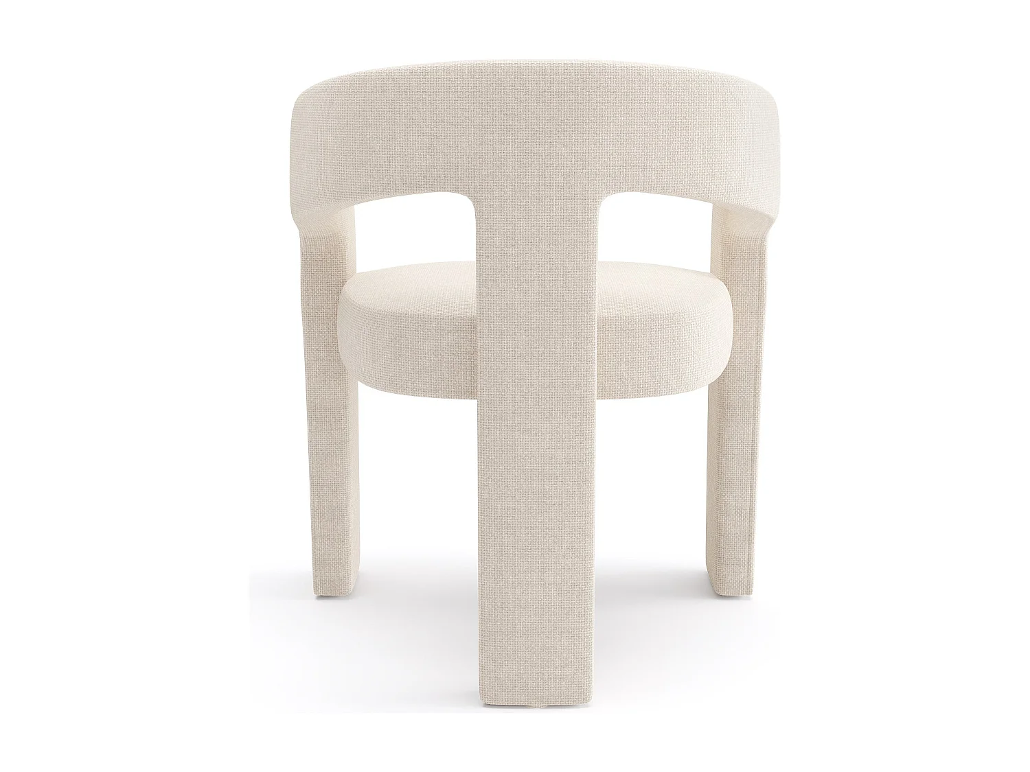 Lot de 2 fauteuils SARAH en Tissu tramé toucher doux Crème