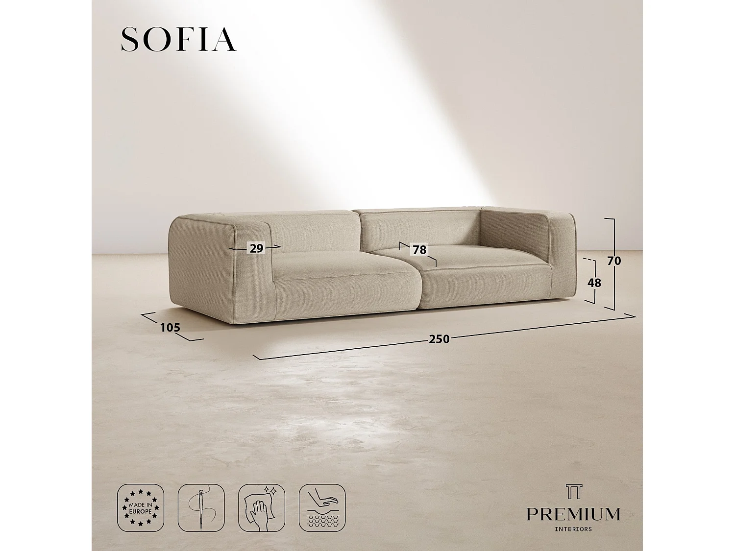 Canapé SOFIA en Bouclette