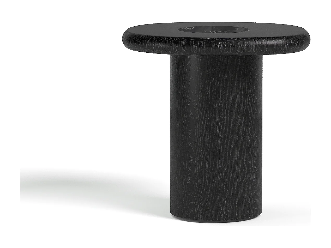 Table d'appoint  en Bois contreplaqué, chêne noir et marbre noir naturel