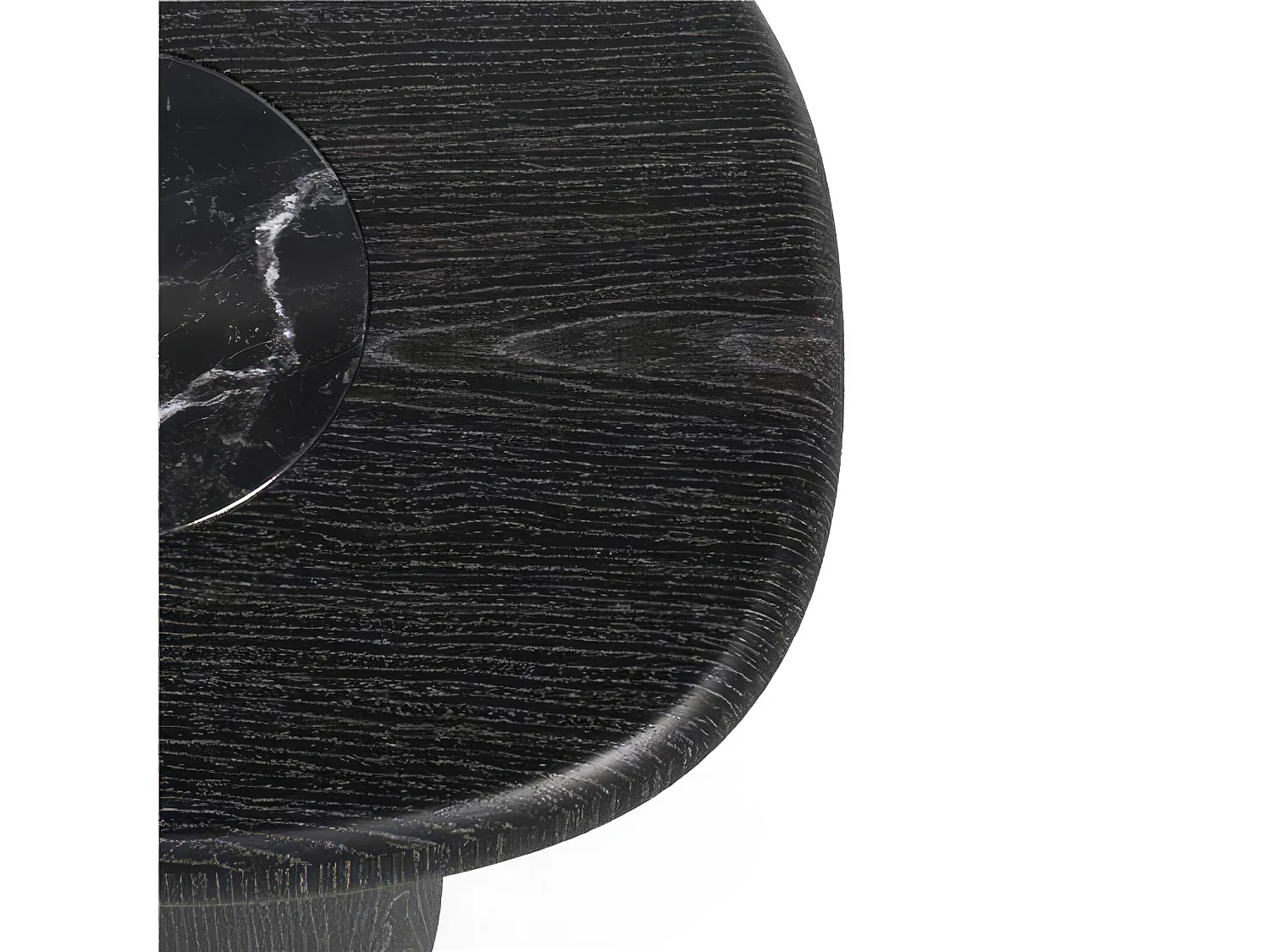 Table d'appoint  en Bois contreplaqué, chêne noir et marbre noir naturel