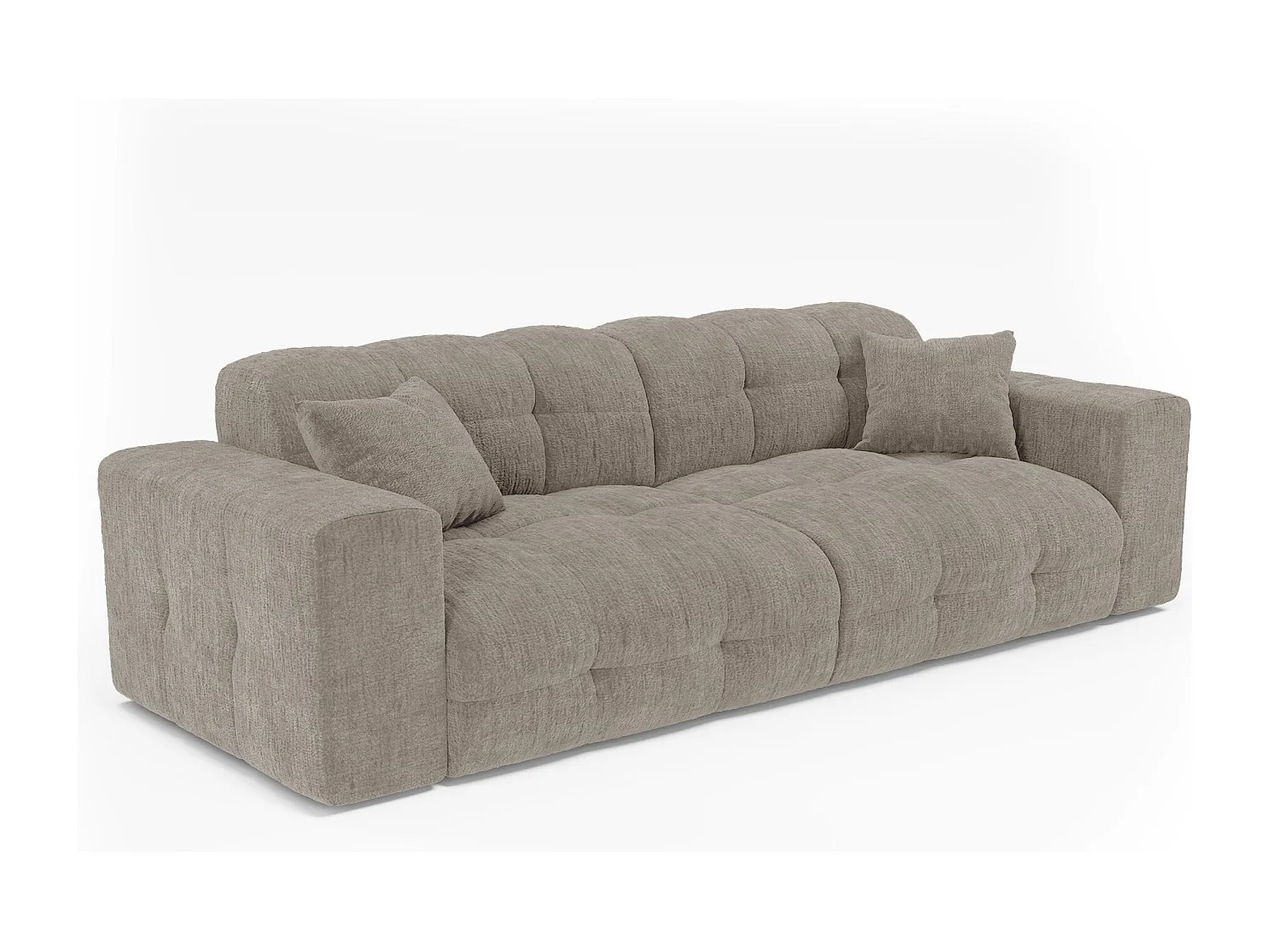 Canapé COCOON en Velours gaufré Taupe