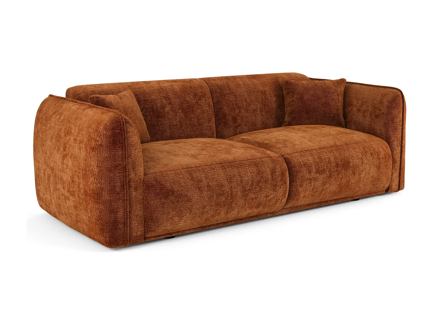 Canapé LUSH en Velours à motifs Terracotta