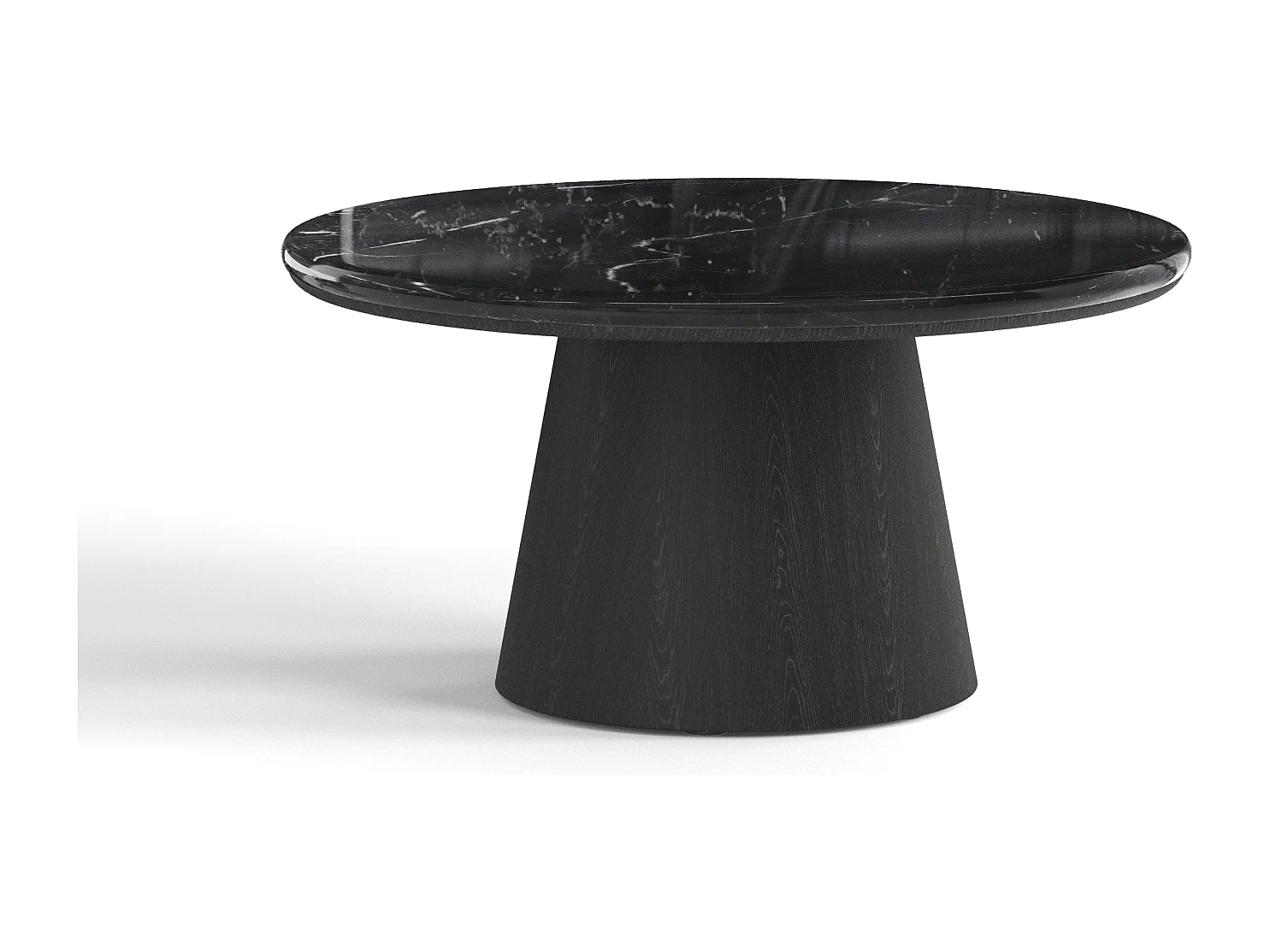 Table basse  en Bois contreplaqué, chêne noir et marbre noir naturel