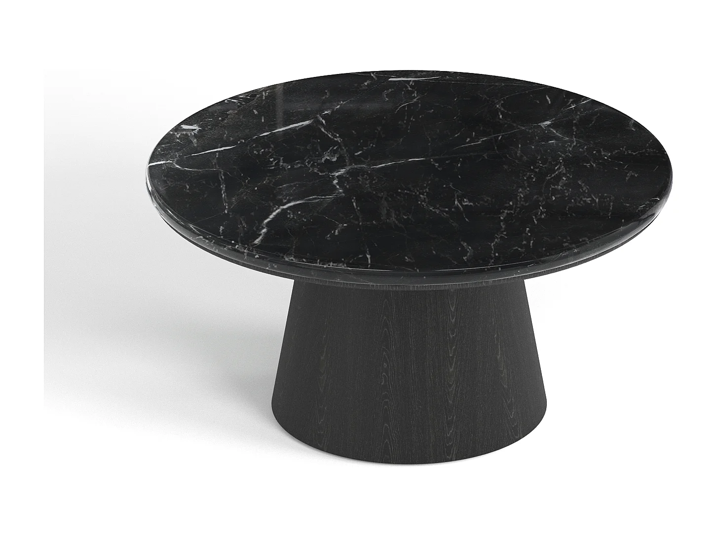 Table basse  en Bois contreplaqué, chêne noir et marbre noir naturel