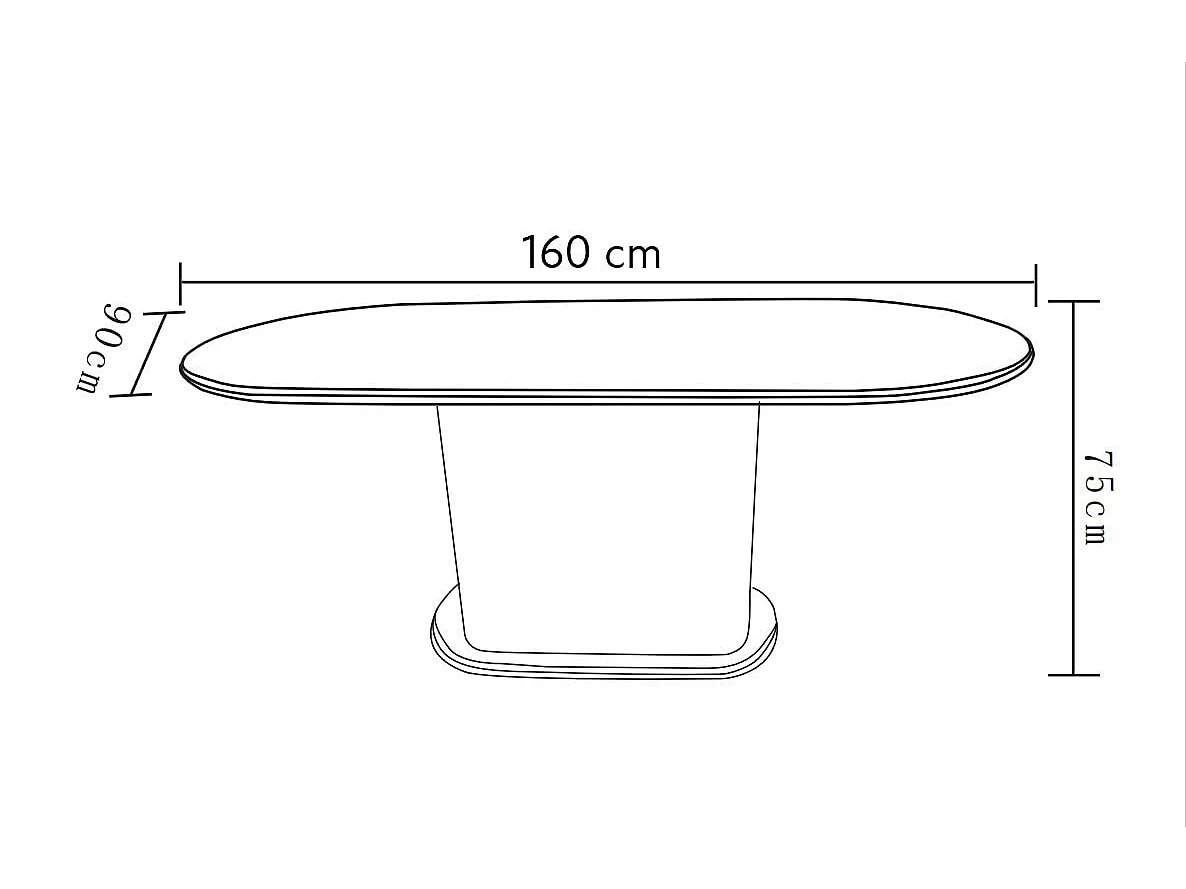 Table à manger 6 personnes ovale effet noyer 160x90 cm - LOKA