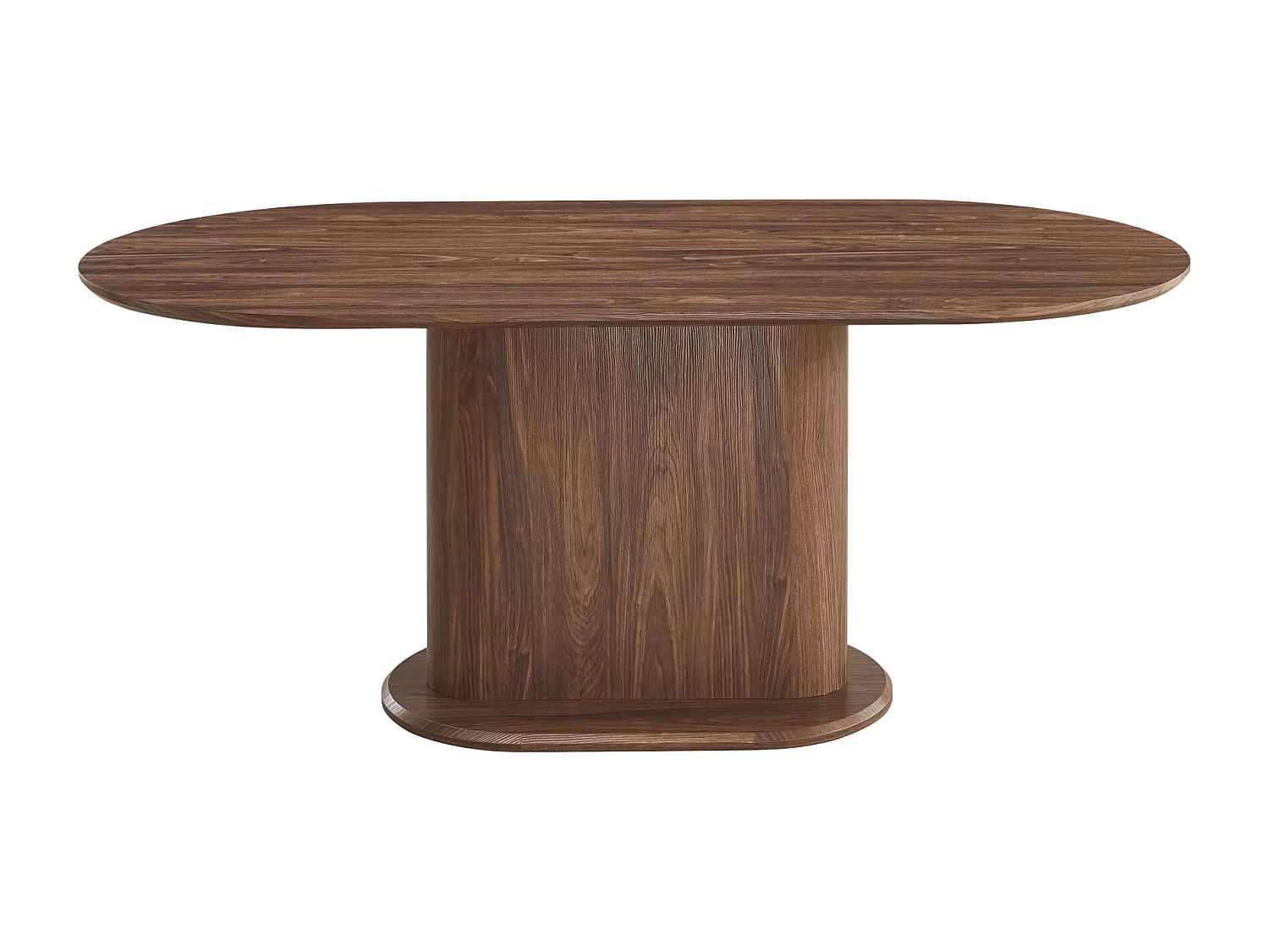 Table à manger Ovale MDF effet noyer 180x90x75 cm LOKA