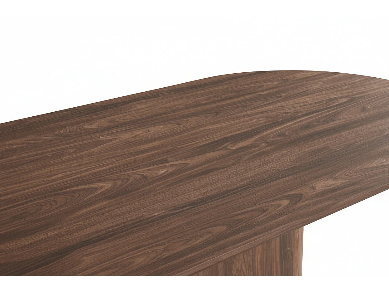 Table à manger Ovale MDF effet noyer 180x90x75 cm LOKA