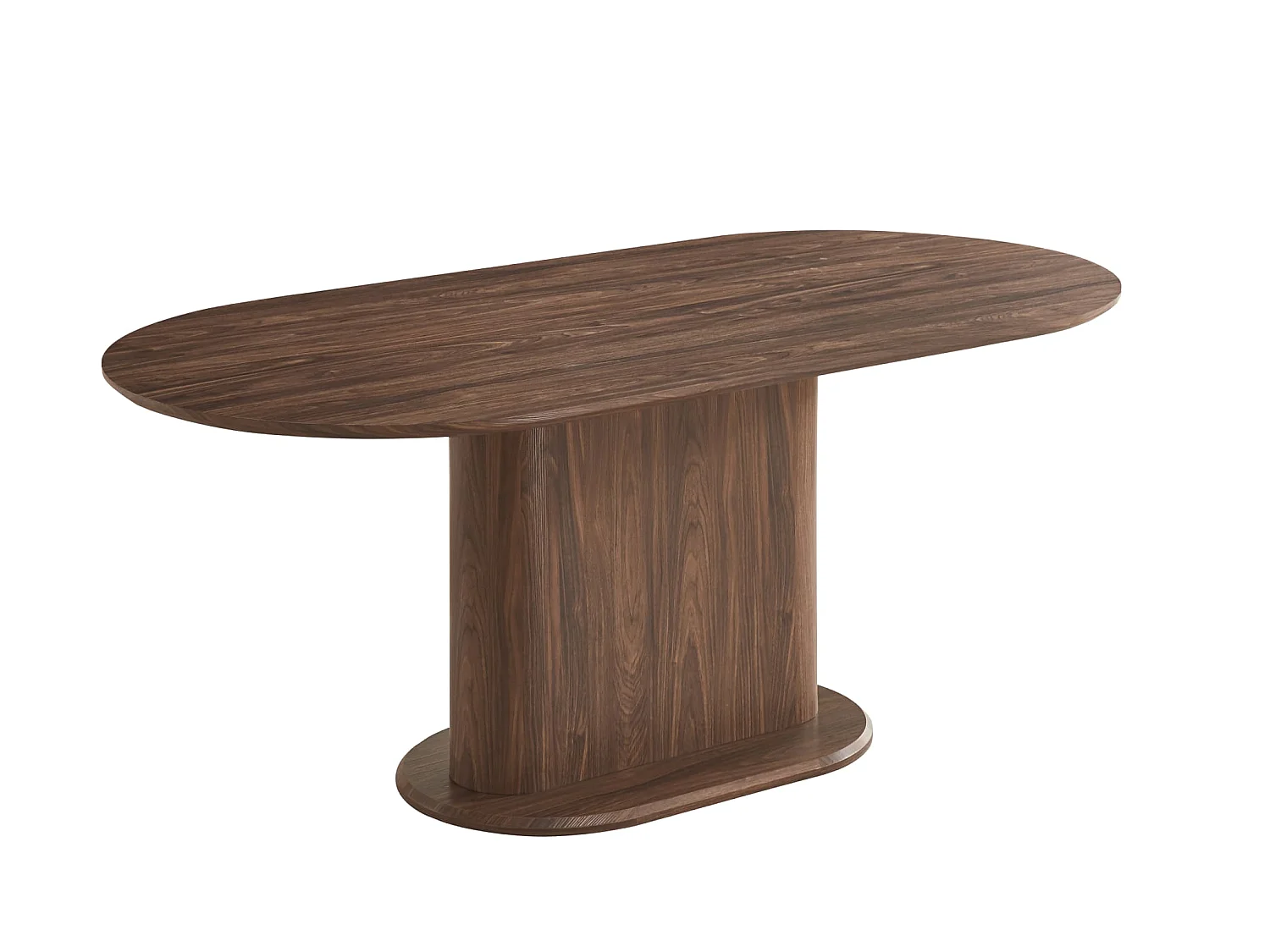 Table à manger Ovale MDF effet noyer 180x90x75 cm LOKA