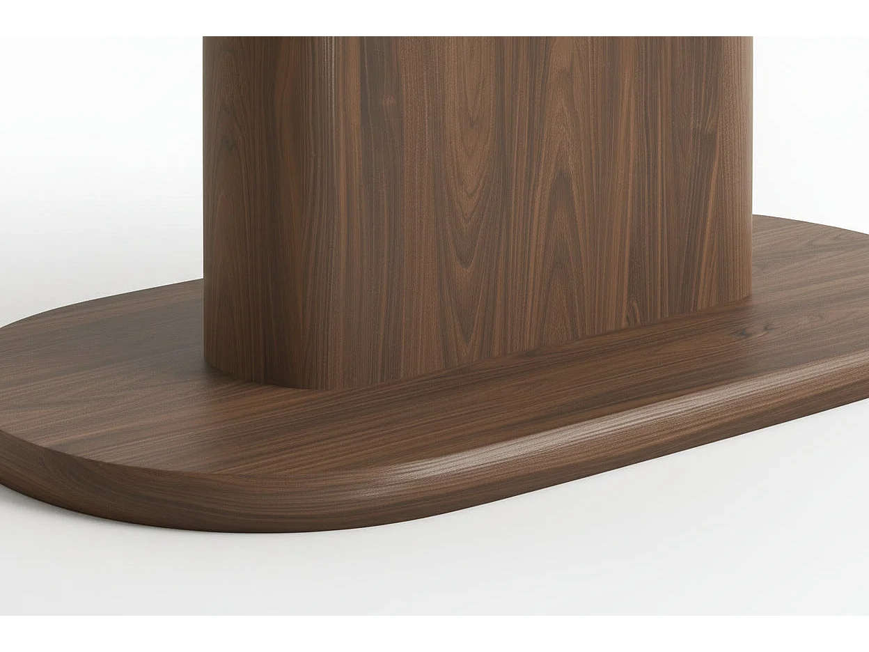 Table à manger Ovale MDF effet noyer 180x90x75 cm LOKA