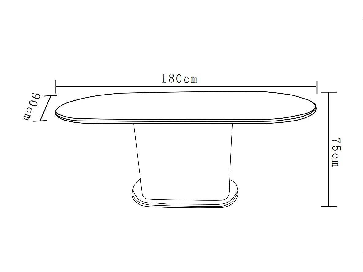 Table à manger Ovale MDF effet noyer 180x90x75 cm LOKA