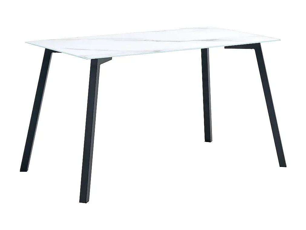 Table à manger MIRAGE en verre marbre blanc