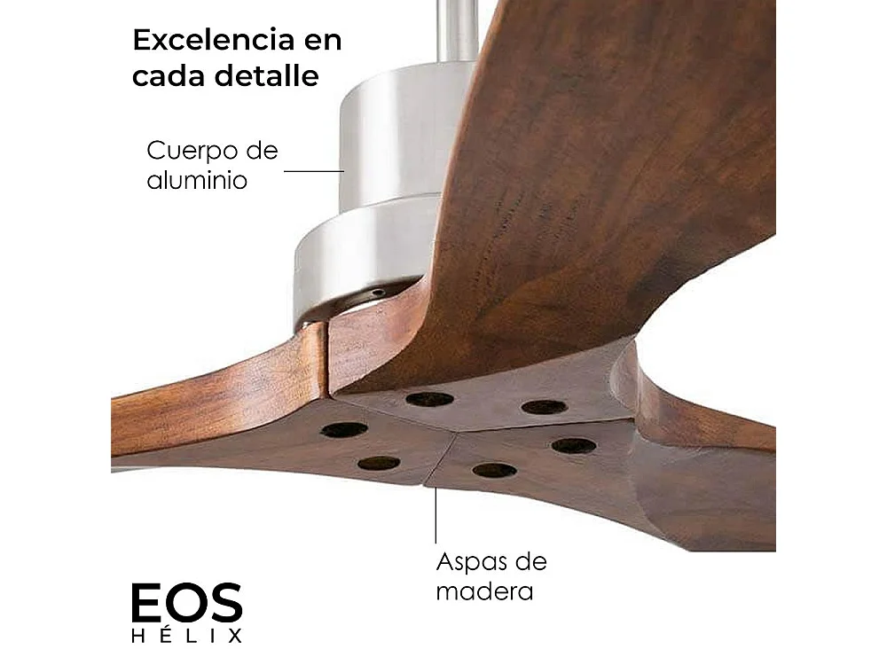 Ventilador de techo 132 cm nogal 6 velocidades wifi – helix