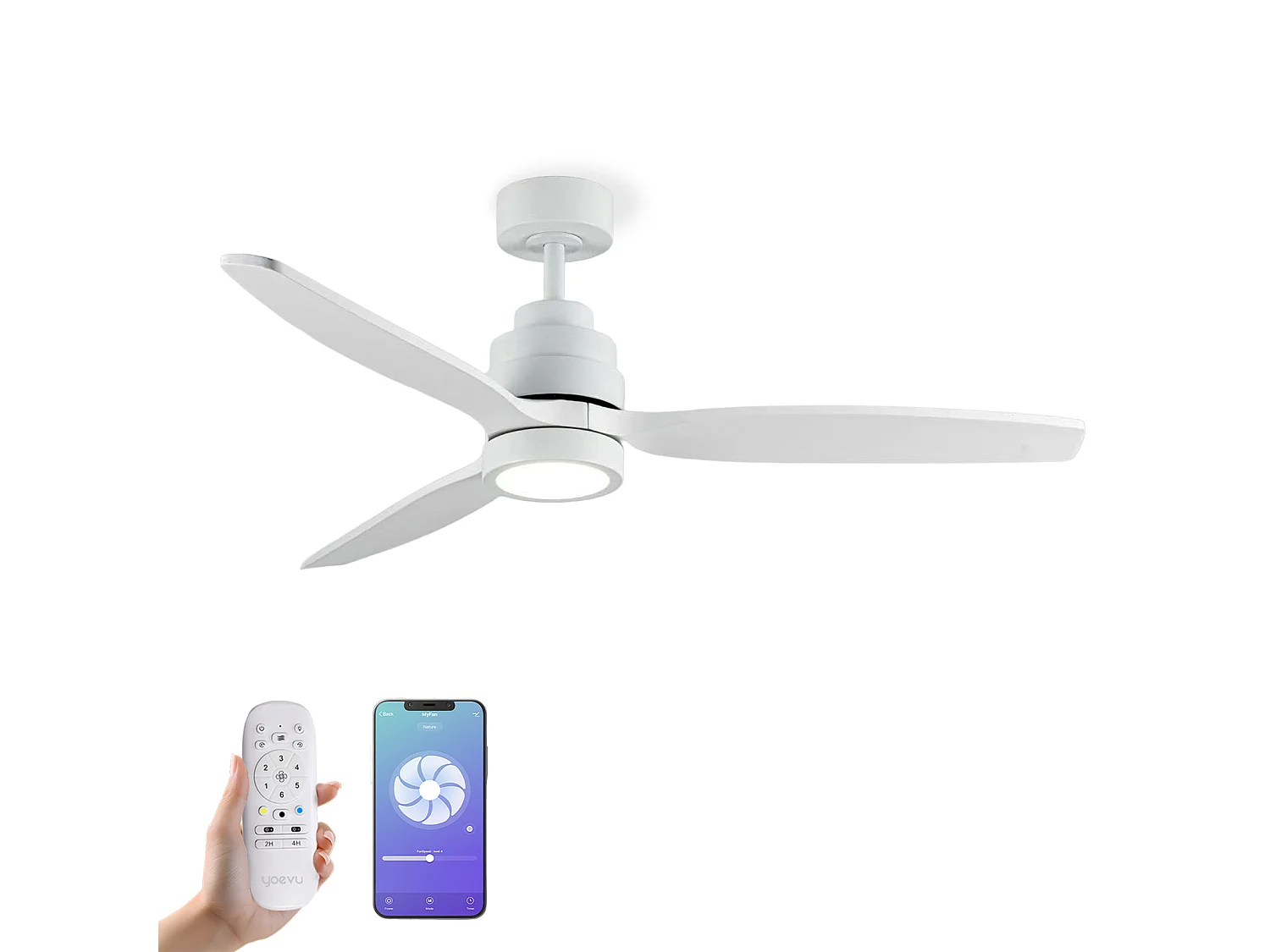 Ventilador de techo con luz led 132 cm wifi 6 velocidades – helix
