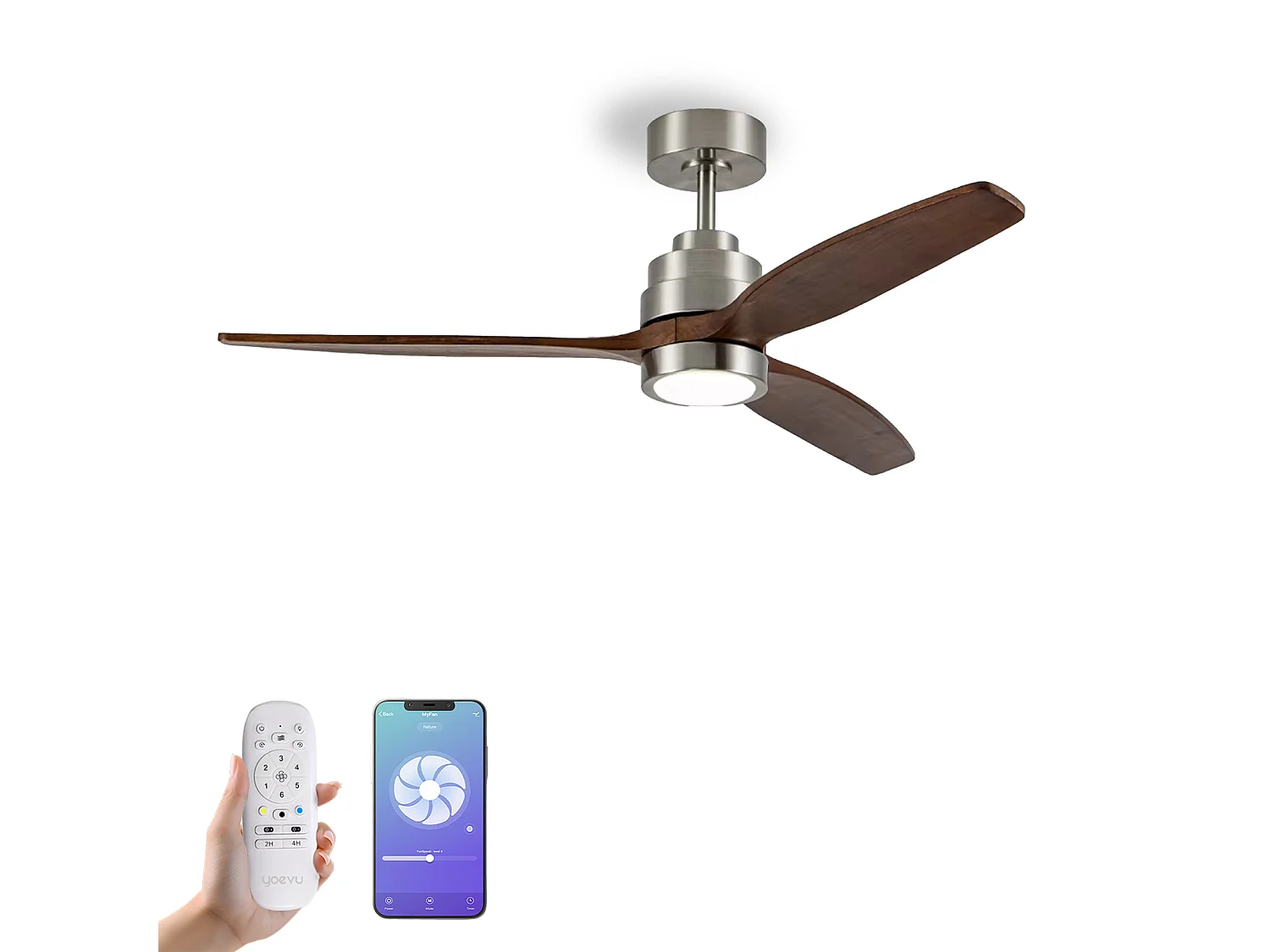 Ventilador de techo con luz led 132 cm wifi 6 velocidades – helix