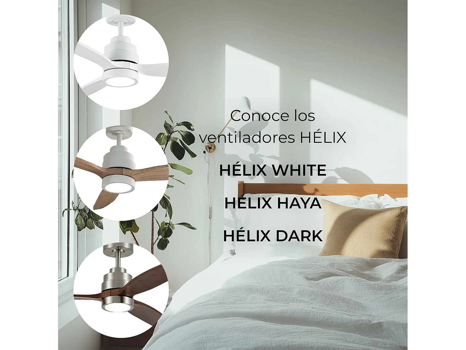 Ventilador de techo con luz led 132 cm wifi 6 velocidades – helix