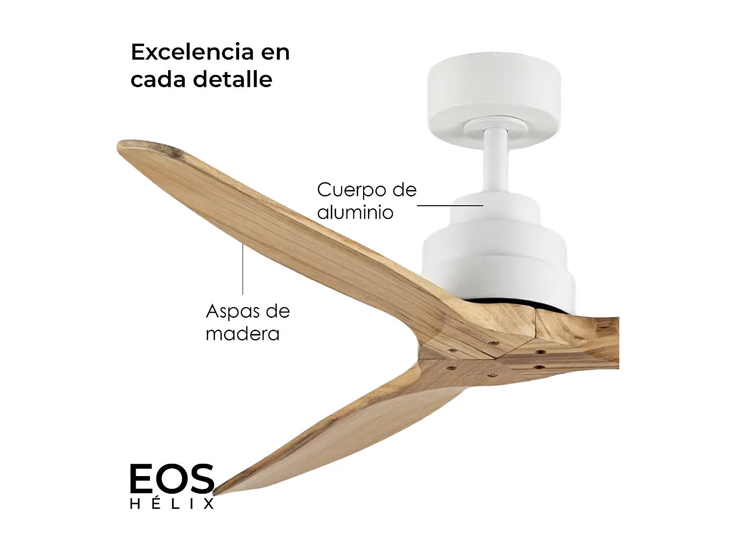 Ventilador de techo 132 cm haya 6 velocidades wifi – helix