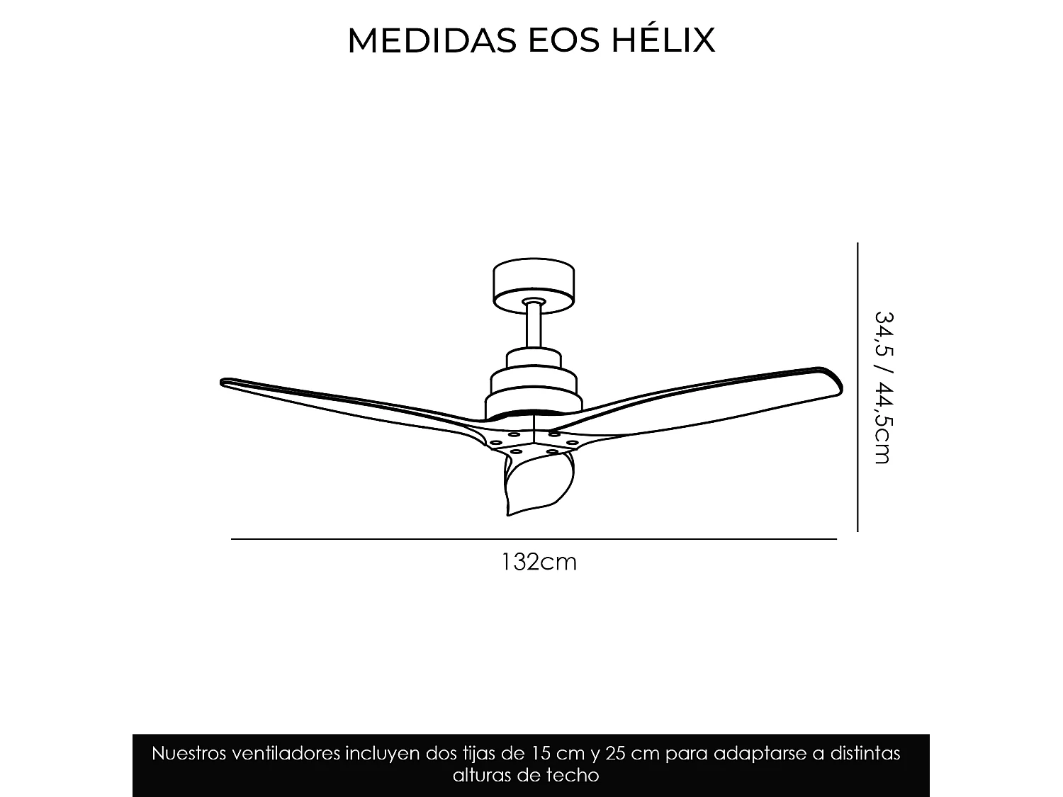 Ventilador de techo 132 cm haya 6 velocidades wifi – helix