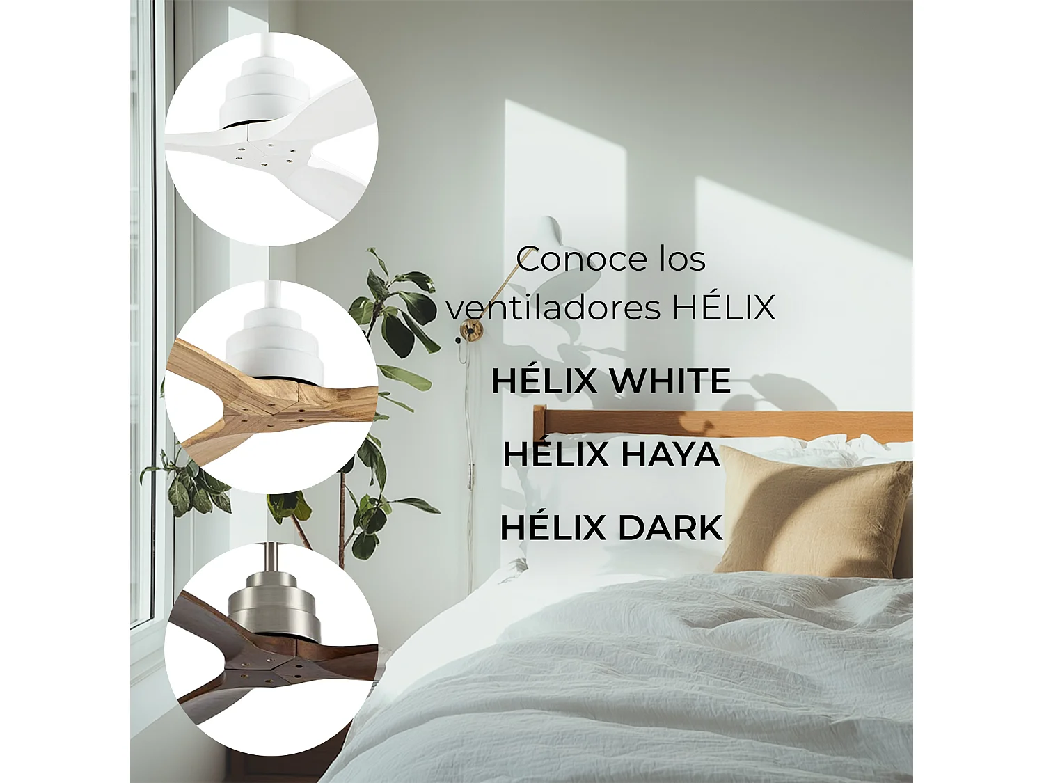 Ventilador de techo 132 cm haya 6 velocidades wifi – helix