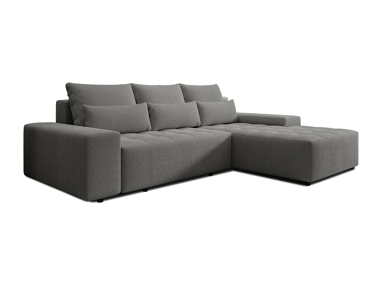 AX LIVING Canapé d’angle Alvorada 280 cm gris convertible