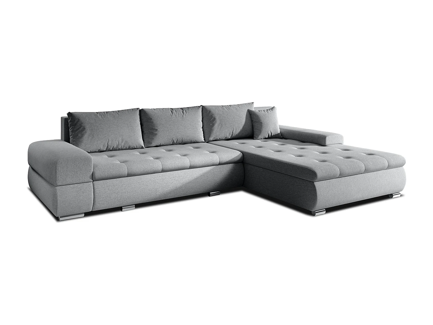 AX LIVING Canapé d’angle Sivaso gris 310 cm convertible