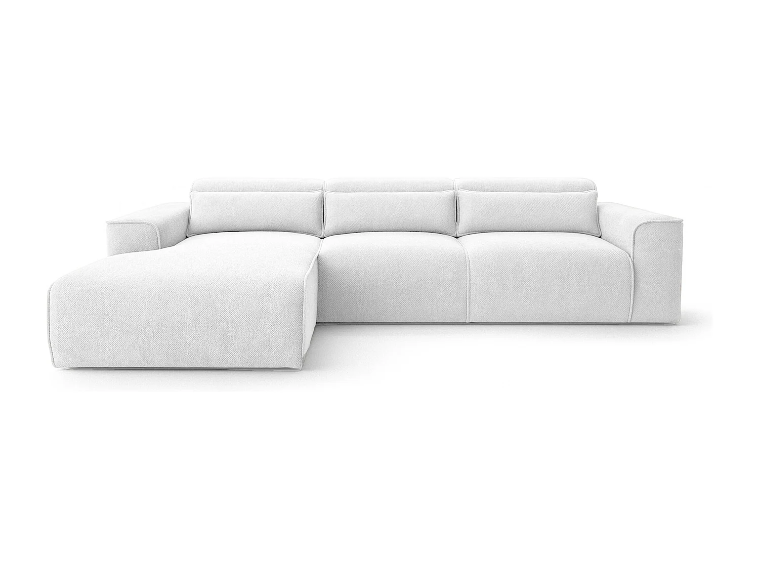 AX LIVING Hoekbank Ruyam parelwit met slaapfunctie links
