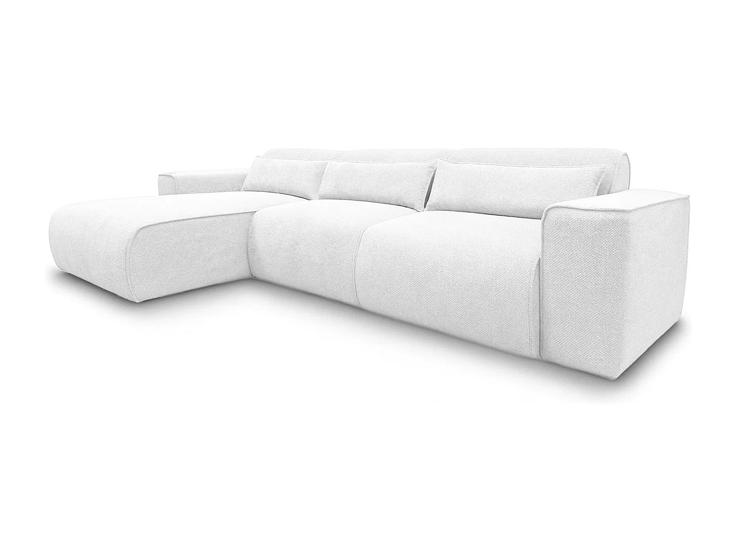 AX LIVING Hoekbank Ruyam parelwit met slaapfunctie links