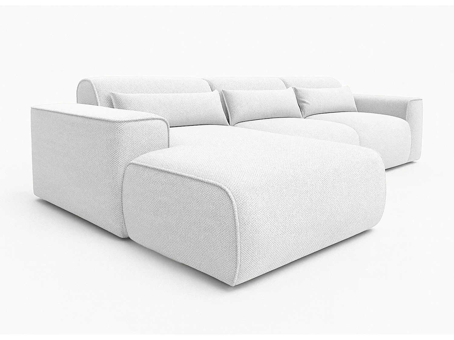 AX LIVING Hoekbank Ruyam parelwit met slaapfunctie links