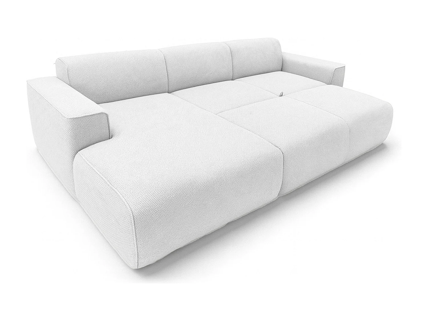 AX LIVING Hoekbank Ruyam parelwit met slaapfunctie links