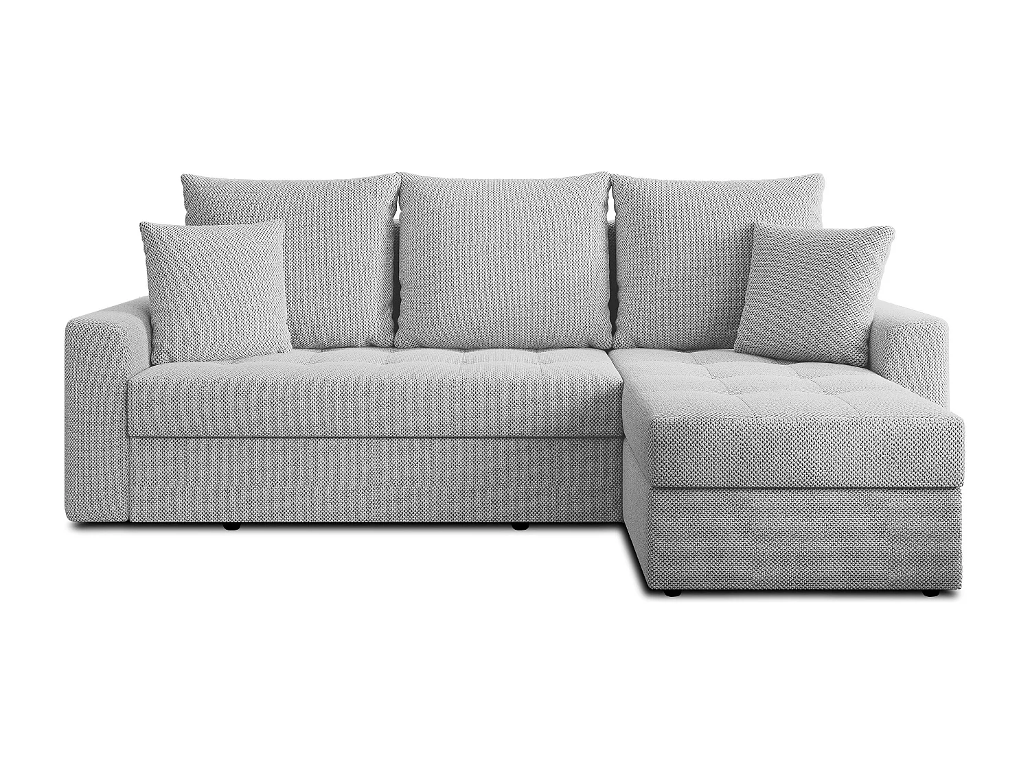 AX LIVING Canapé d’angle Karaman 238 cm gris clair convertible avec coffre