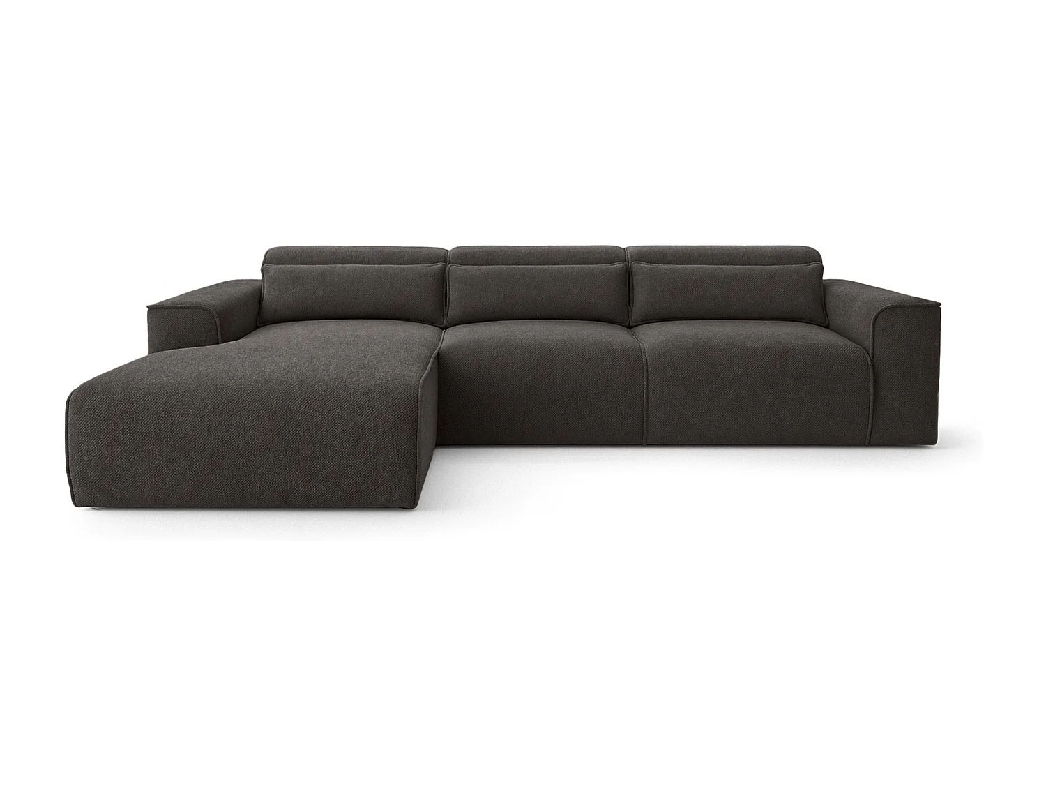 AX LIVING Canapé panoramique Ruyam 310 cm gris convertible gauche