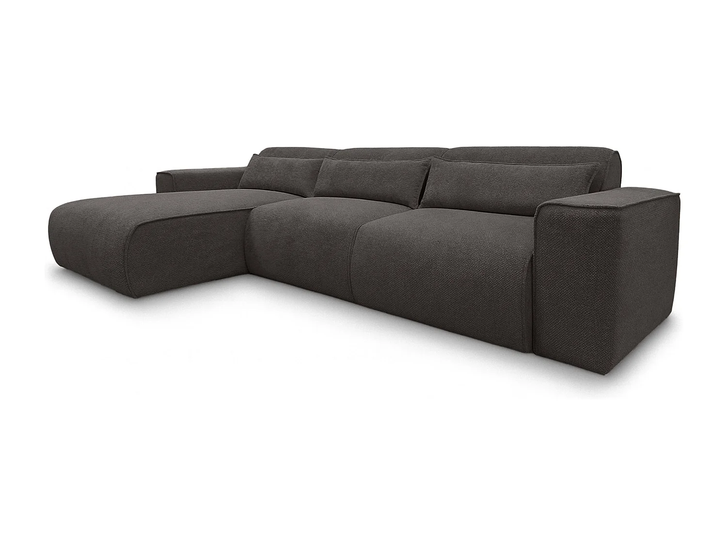 AX LIVING Canapé panoramique Ruyam 310 cm gris convertible gauche