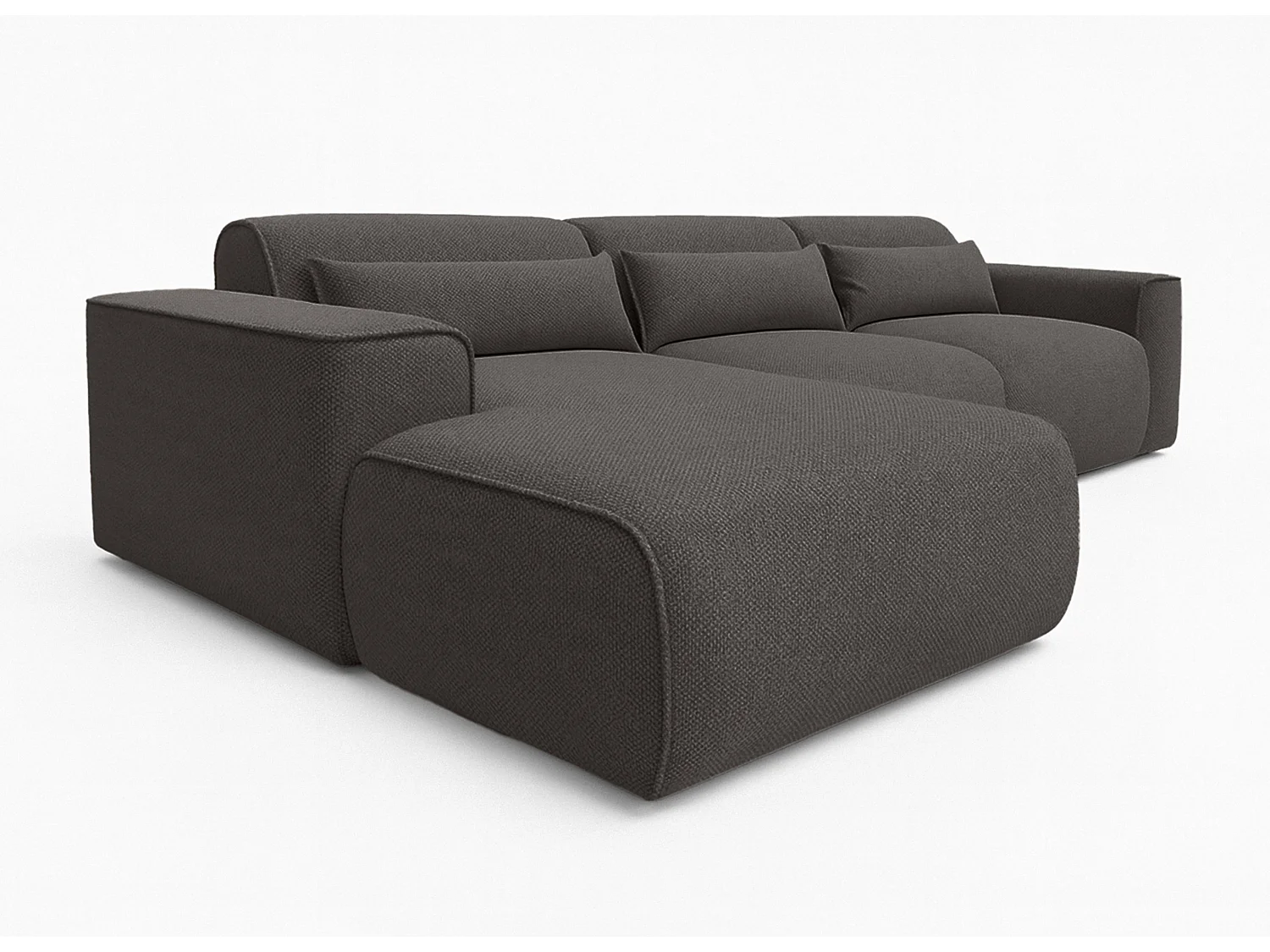 AX LIVING Canapé panoramique Ruyam 310 cm gris convertible gauche