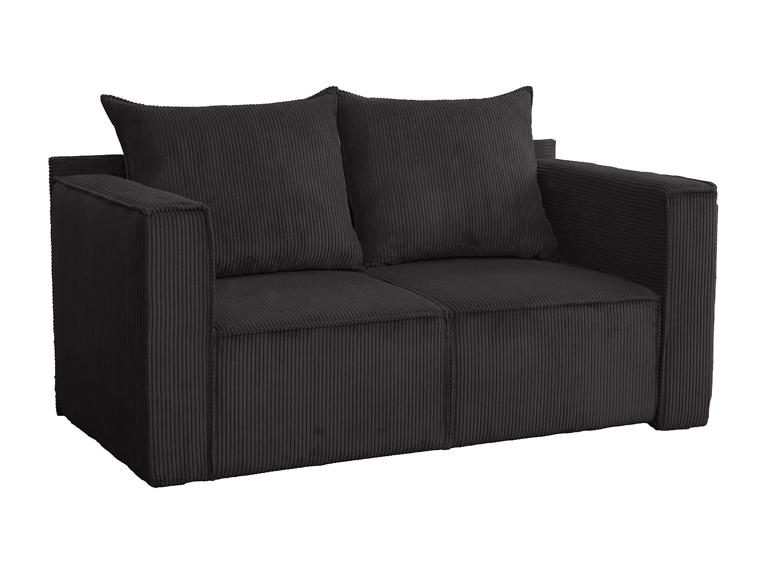 AX LIVING Canapé 2 places Hatay velours côtelé gris foncé convertible 170 cm