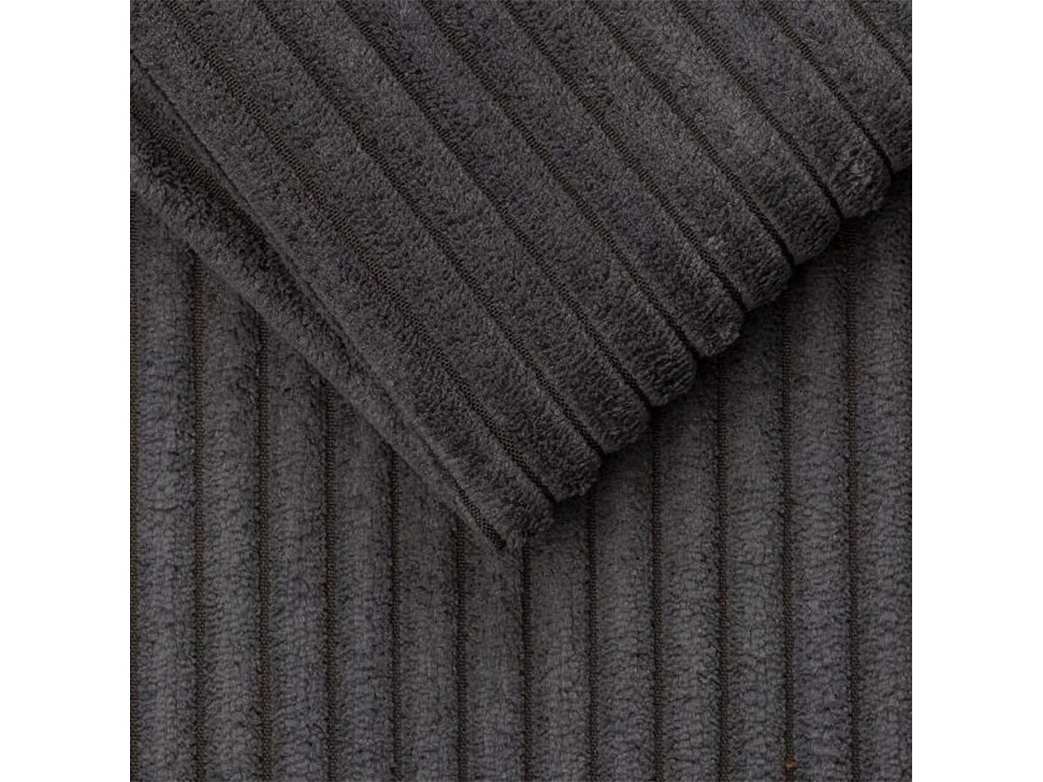 AX LIVING Canapé 2 places Hatay velours côtelé gris foncé convertible 170 cm