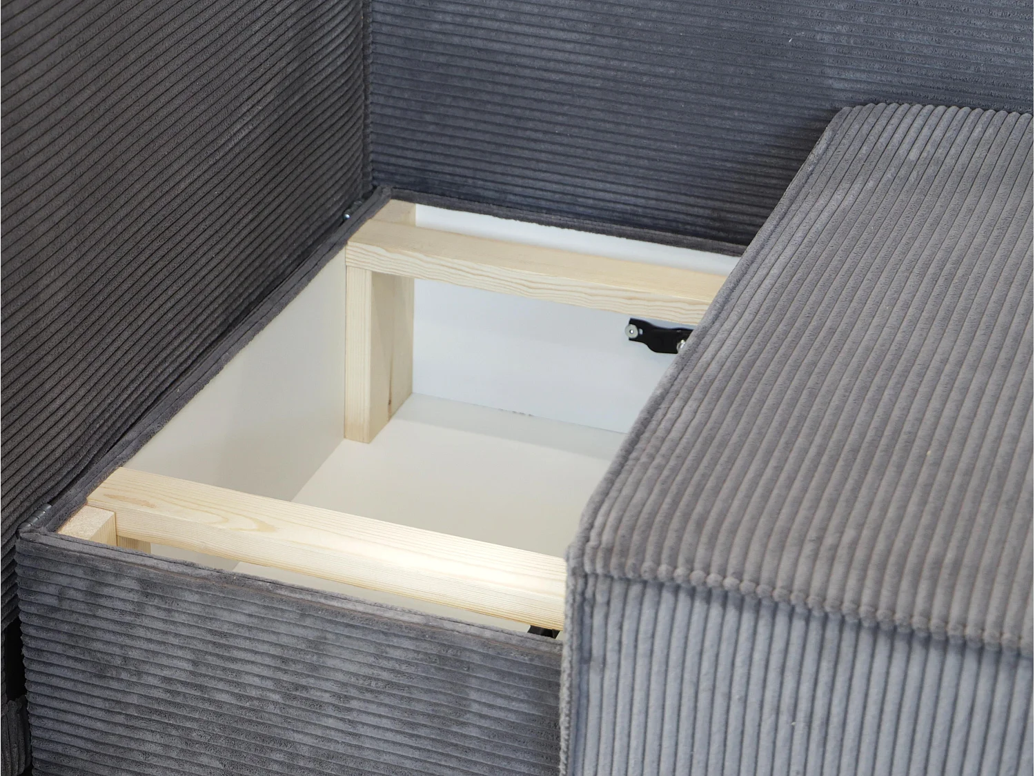 AX LIVING Canapé 2 places Hatay velours côtelé gris foncé convertible 170 cm