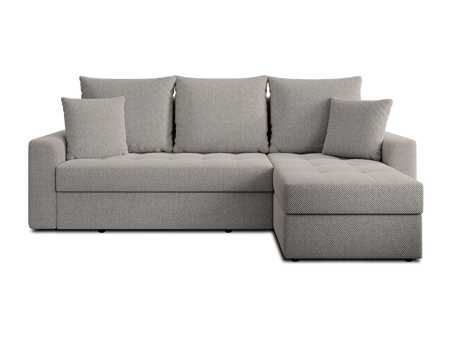 AX LIVING Canapé d’angle Karaman 238 cm beige convertible avec coffre